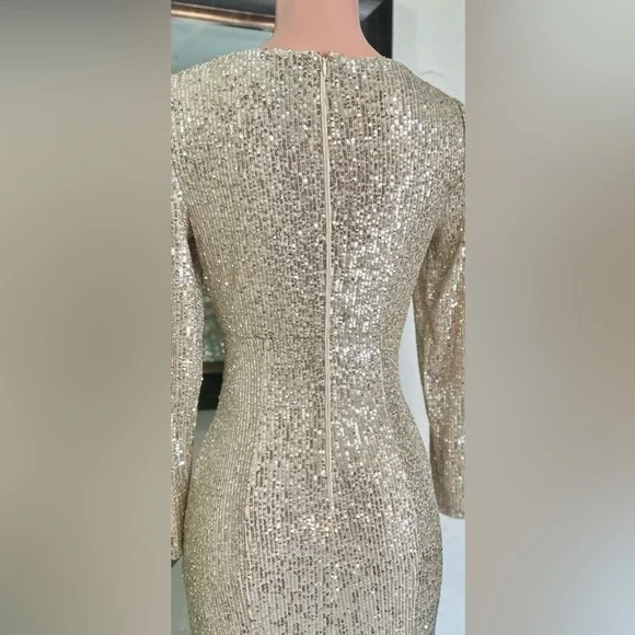 green emerald velvet dress Floral Sequin Tulle Midi Gown | Gown main image 0